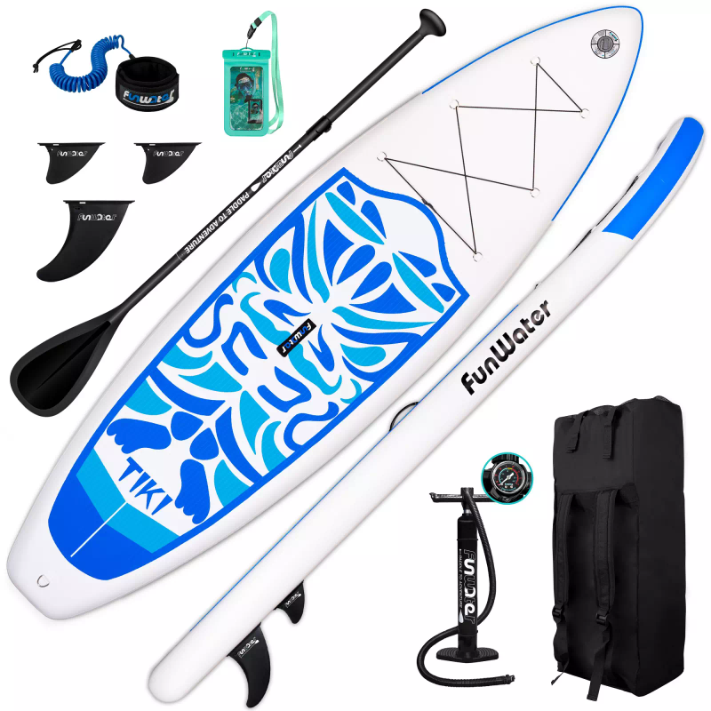 Blue / White FunWater 10.6ft Stand Up Paddle Board Kit